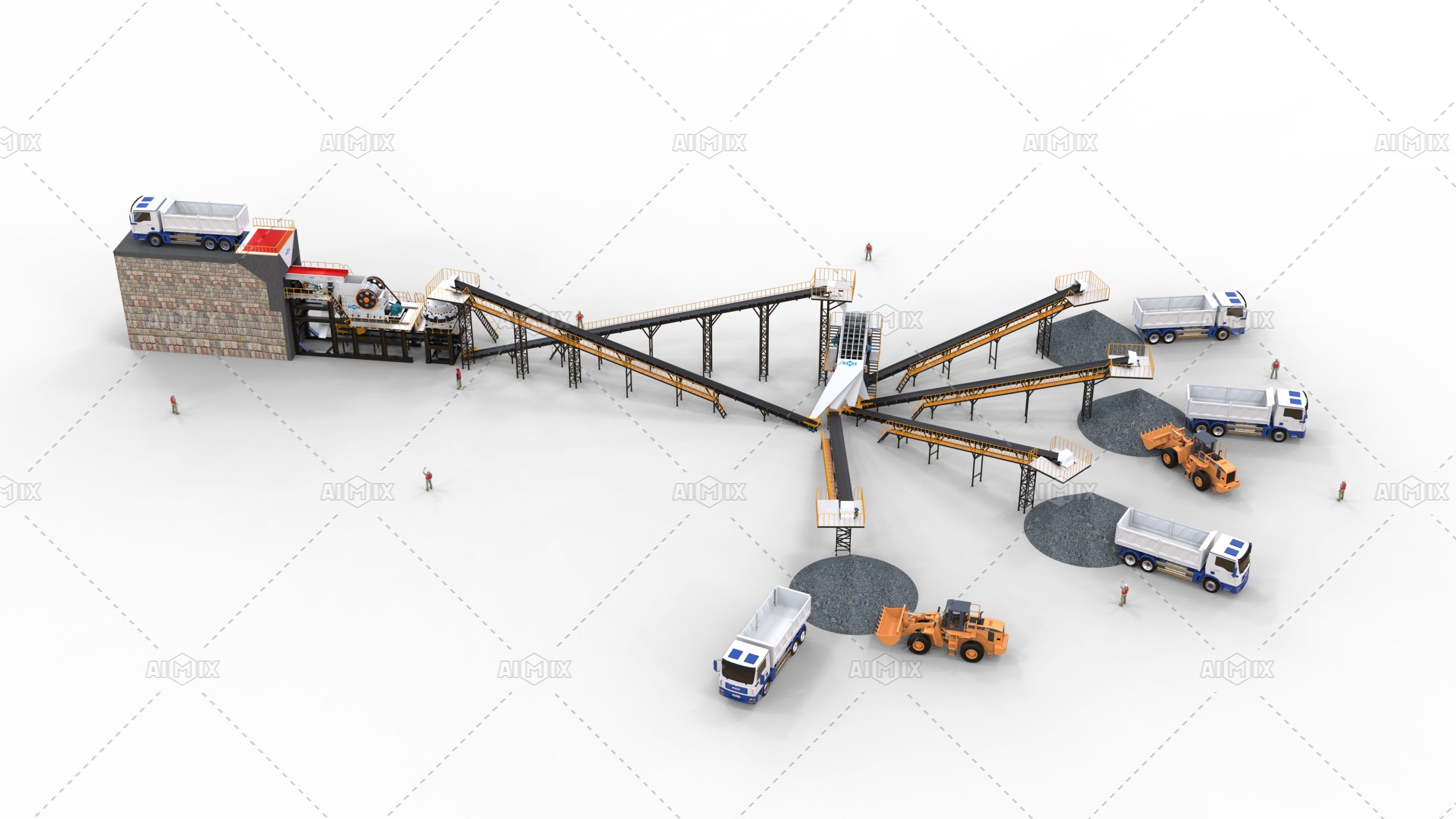 100T Mesin stone crusher stationer