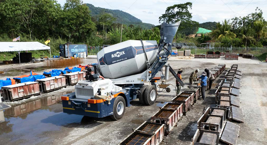 Aimix large concrete mixer for precast concrete production