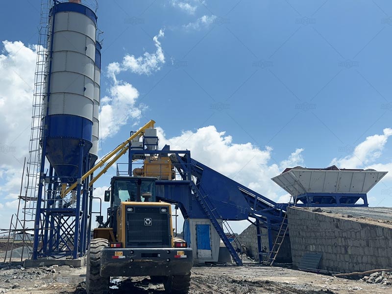 mobile concrete plant was used in a real estate project in Ethiopia
