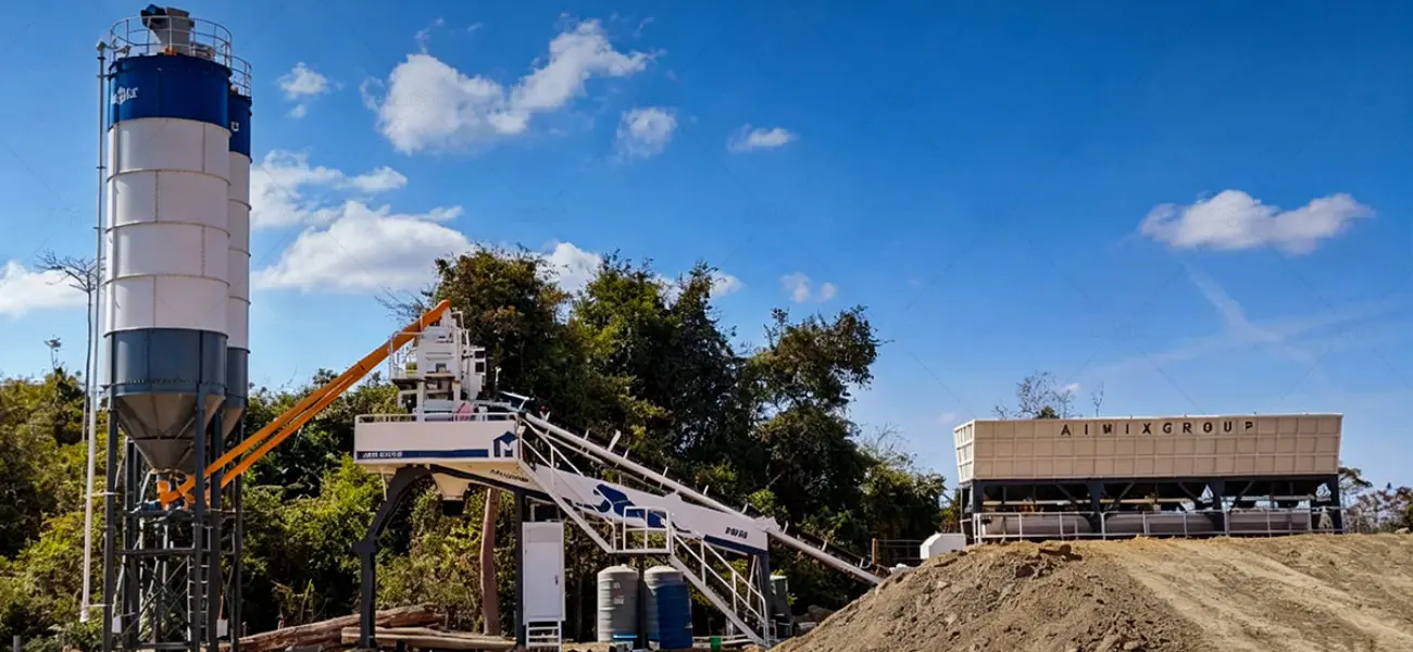 AJQ70 Concrete Plant at a Construction Site in Laos